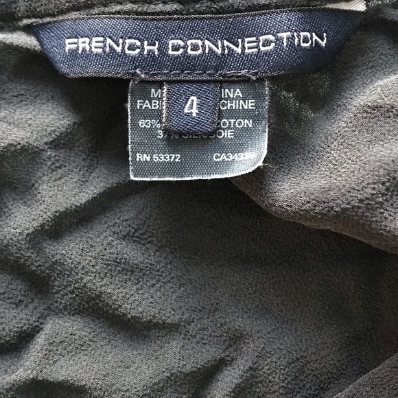 FRENCH CONNECTION grey avant-gard top w/side zip & button closure Sz. 2 - Picture 8 of 9